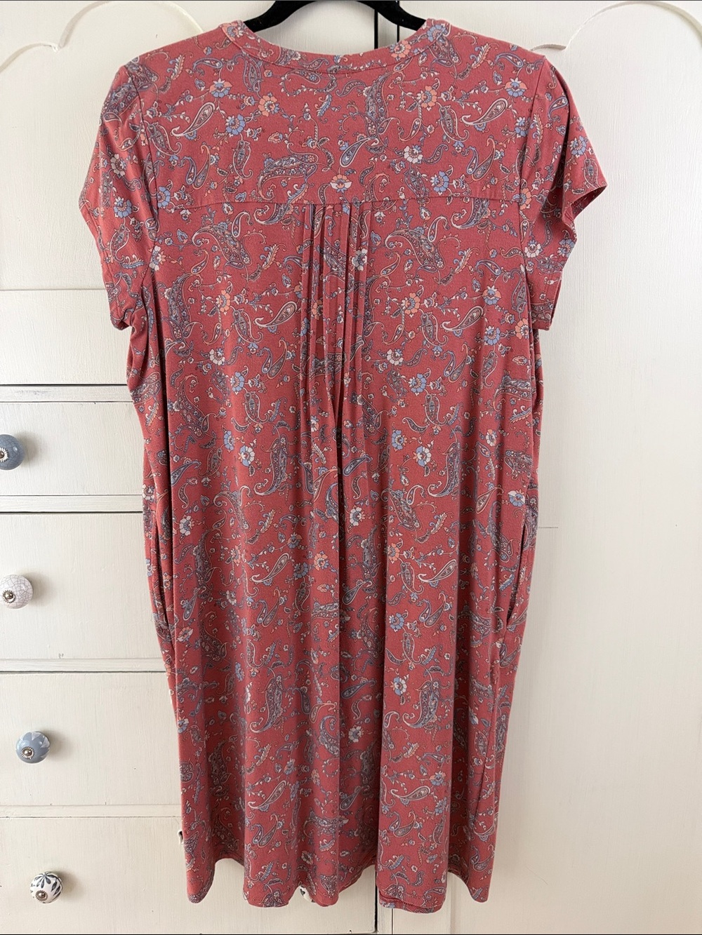 J. Jill Red Rocks Paisley Pleated Midi Dress L - Picture 6 of 7